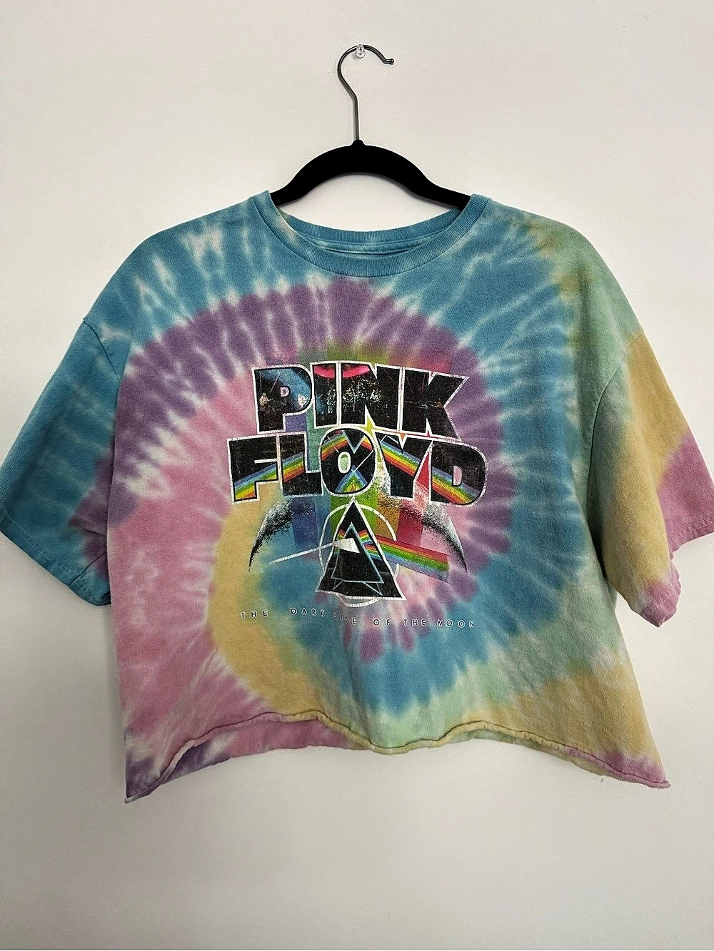 Tye dye Pink Floyd Band Graphic Tee Cropped